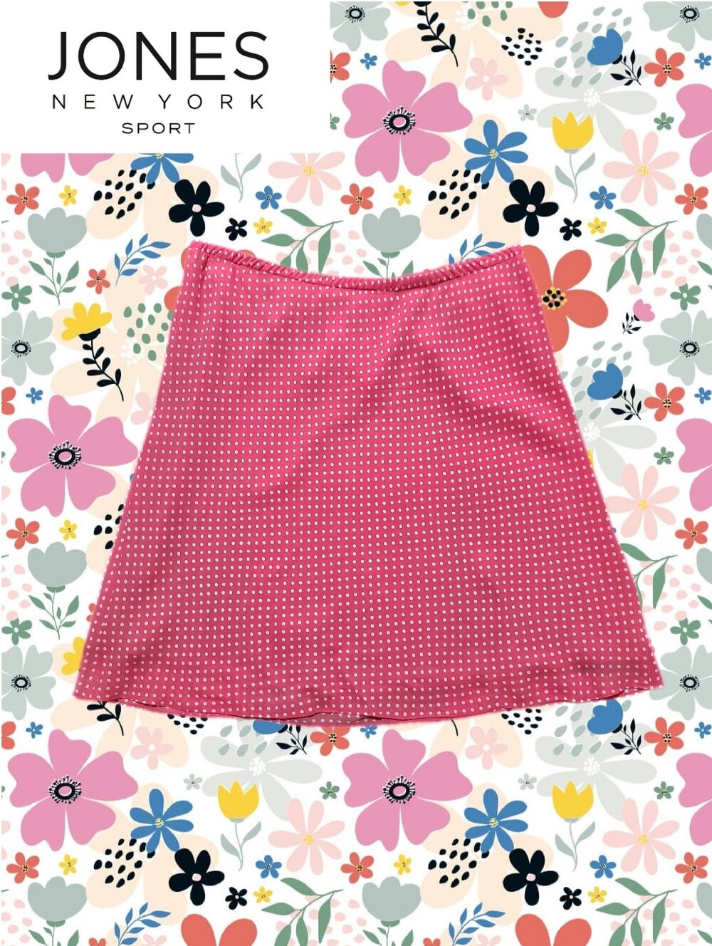 Jones New York Sport Pink Polka Dot Pull-on Skirt